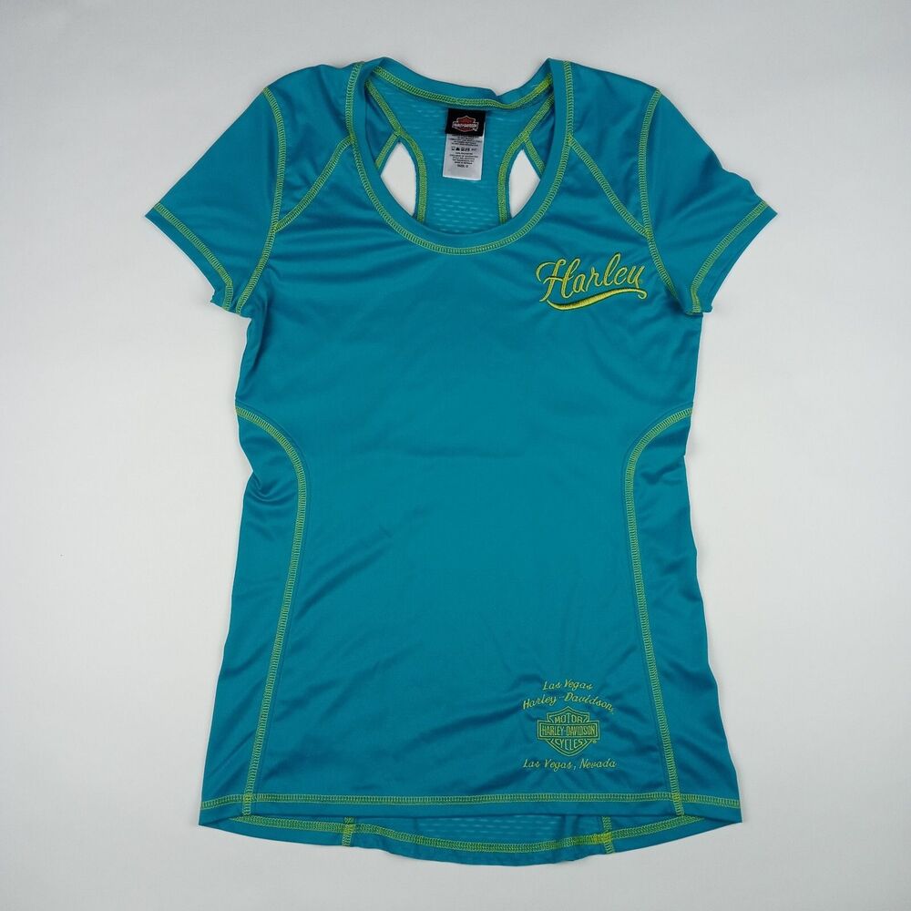 HARLEY-DAVIDSON Las Vegas Nevada Shirt Motorcycles Women's Small Teal Casual